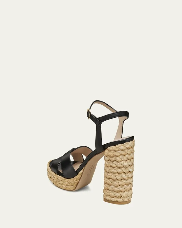 Dayna Leather Crisscross Platform Sandals - Image 3
