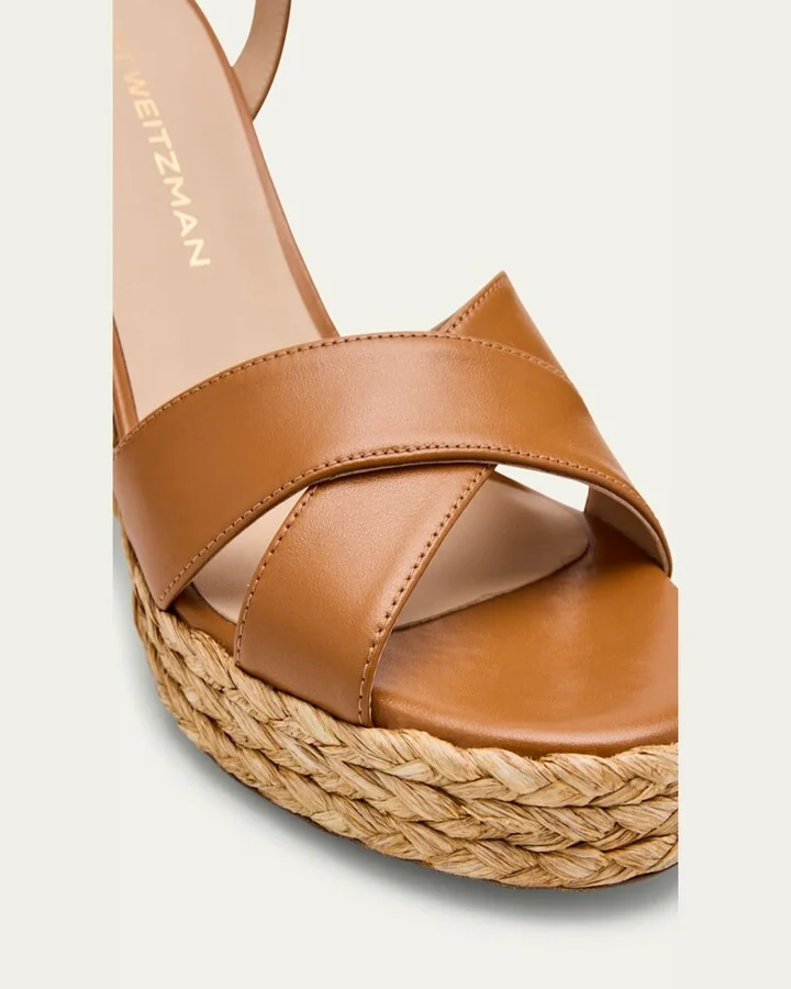 Dayna Leather Crisscross Platform Sandals - Image 4
