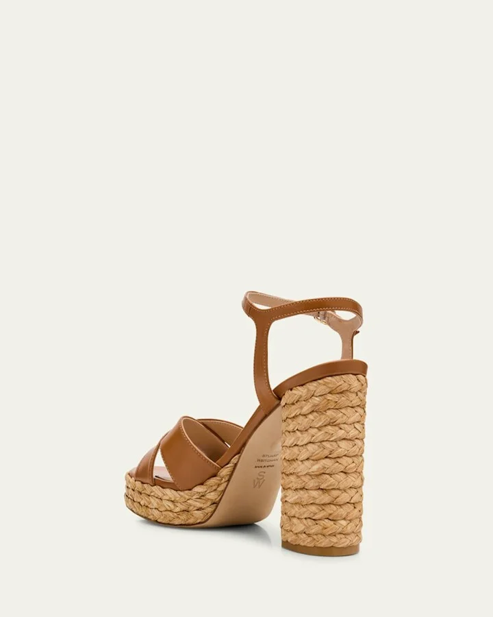 Dayna Leather Crisscross Platform Sandals - Image 11