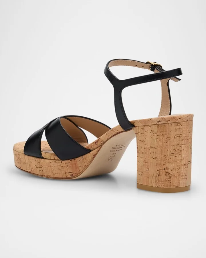 Dayna Leather Crisscross Platform Sandals - Image 3