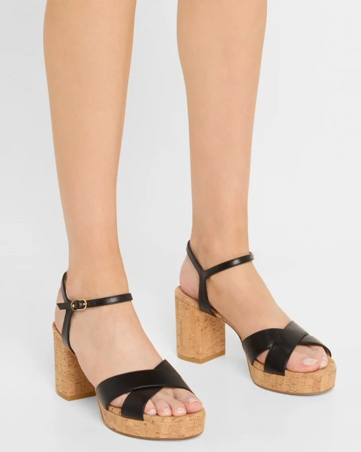 Dayna Leather Crisscross Platform Sandals - Image 5