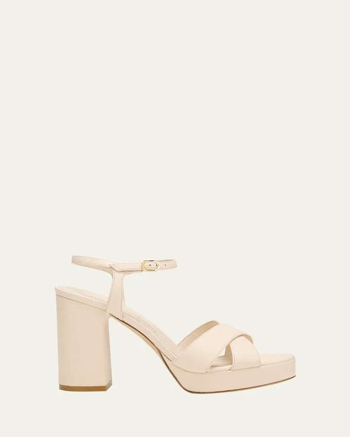 Dayna Leather Crisscross Platform Sandals