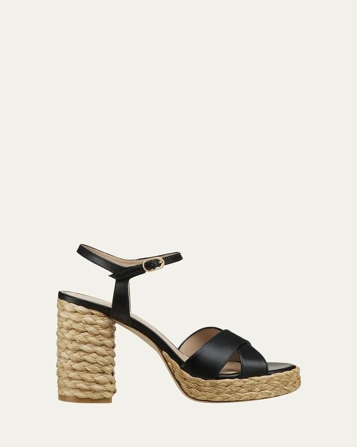 Dayna Leather Crisscross Platform Sandals