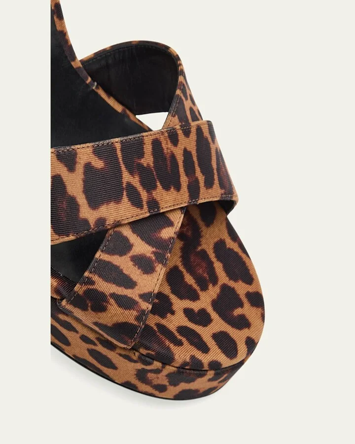Dayna Leopard-Print Crisscross Platform Sandals - Image 4