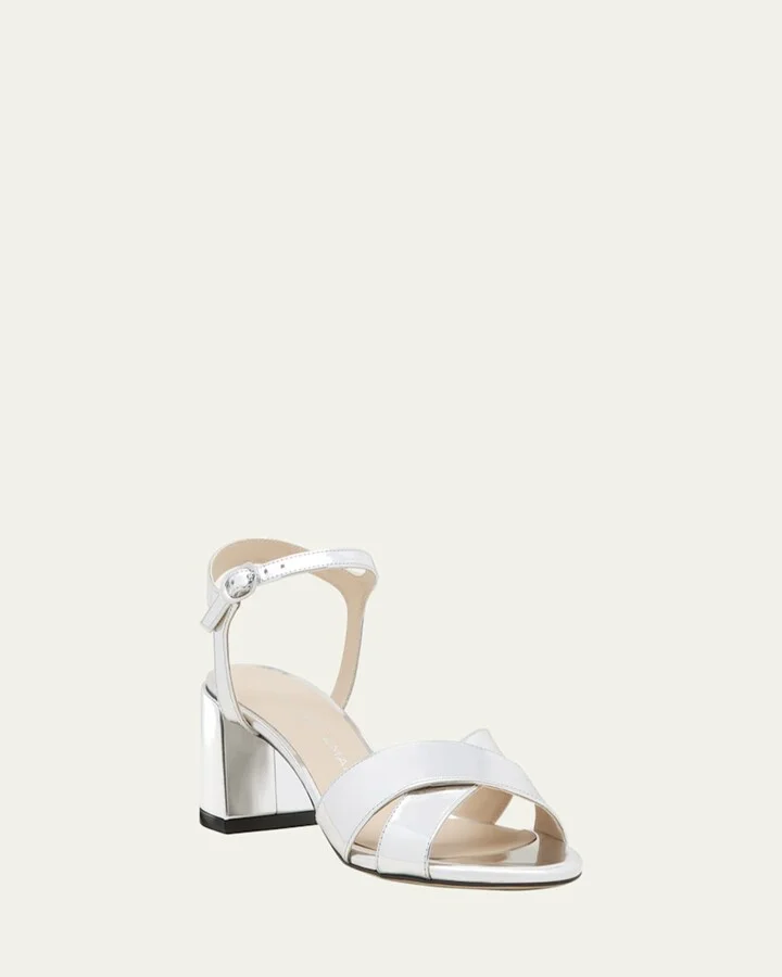Dayna Metallic Crisscross Ankle-Strap Sandals - Image 3