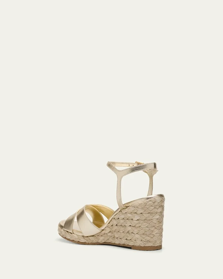 Dayna Metallic Crisscross Espadrille Sandals - Image 4