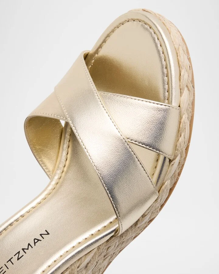 Dayna Metallic Crisscross Espadrille Sandals - Image 7