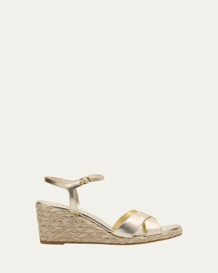 Dayna Metallic Crisscross Espadrille Sandals