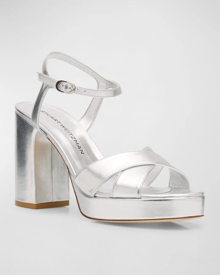 Dayna Metallic Crisscross Platform Sandals - Image 7