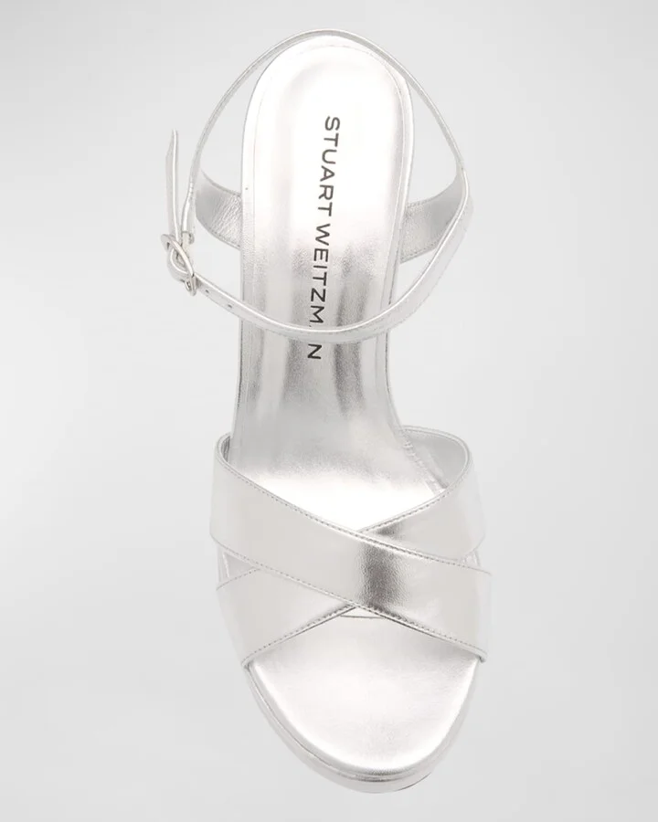 Dayna Metallic Crisscross Platform Sandals - Image 8