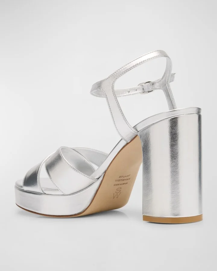 Dayna Metallic Crisscross Platform Sandals - Image 9
