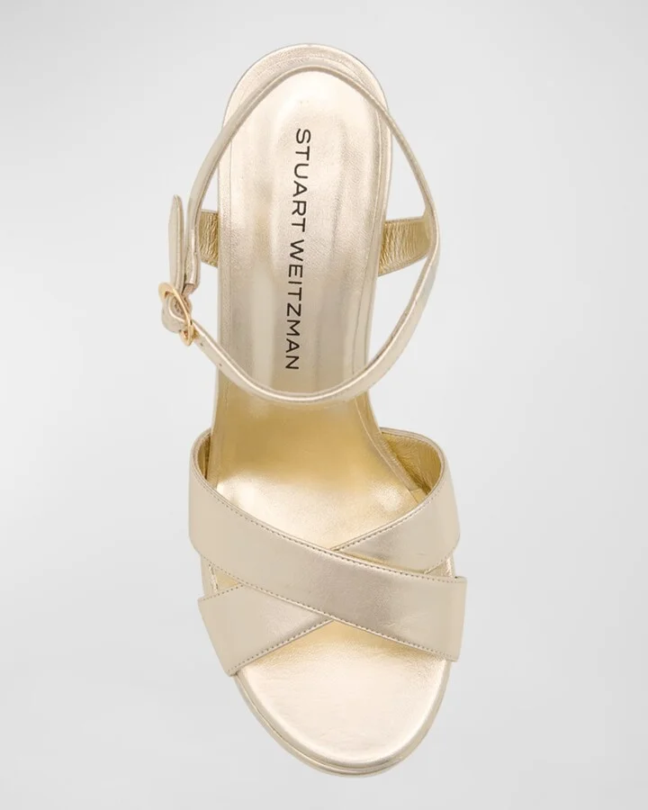 Dayna Metallic Crisscross Platform Sandals - Image 11
