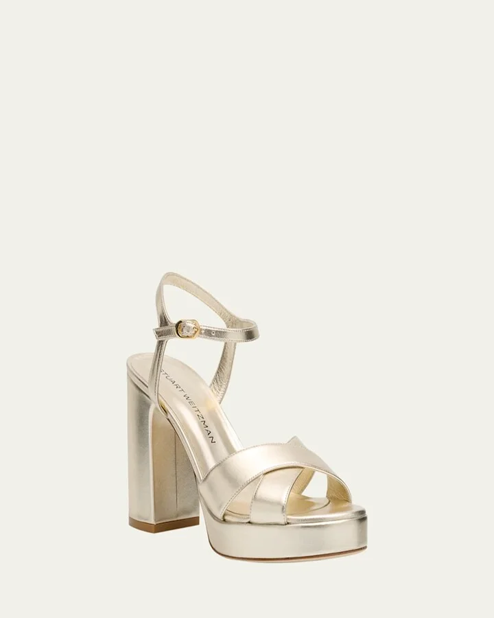 Dayna Metallic Crisscross Platform Sandals - Image 2