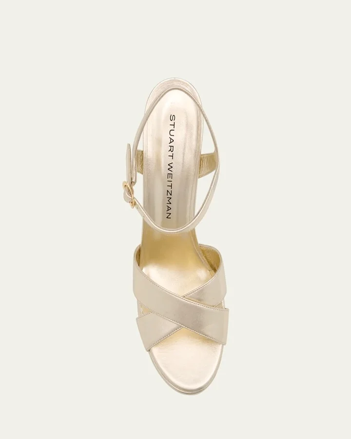 Dayna Metallic Crisscross Platform Sandals - Image 3