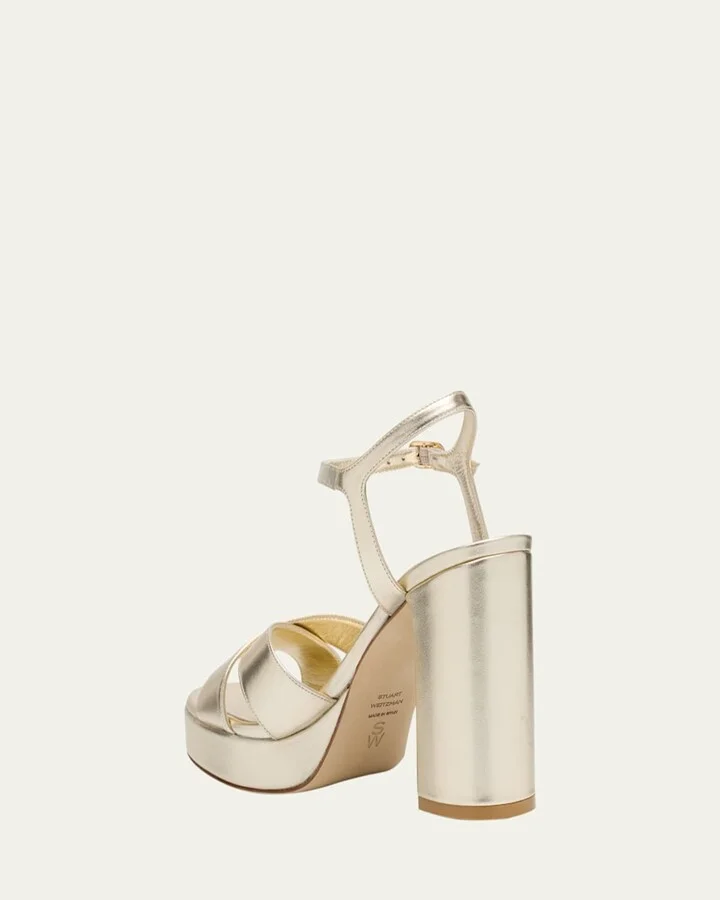 Dayna Metallic Crisscross Platform Sandals - Image 6