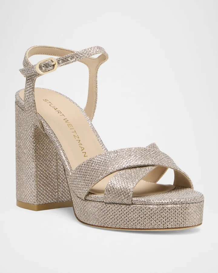Dayna Metallic Crisscross Platform Sandals - Image 8