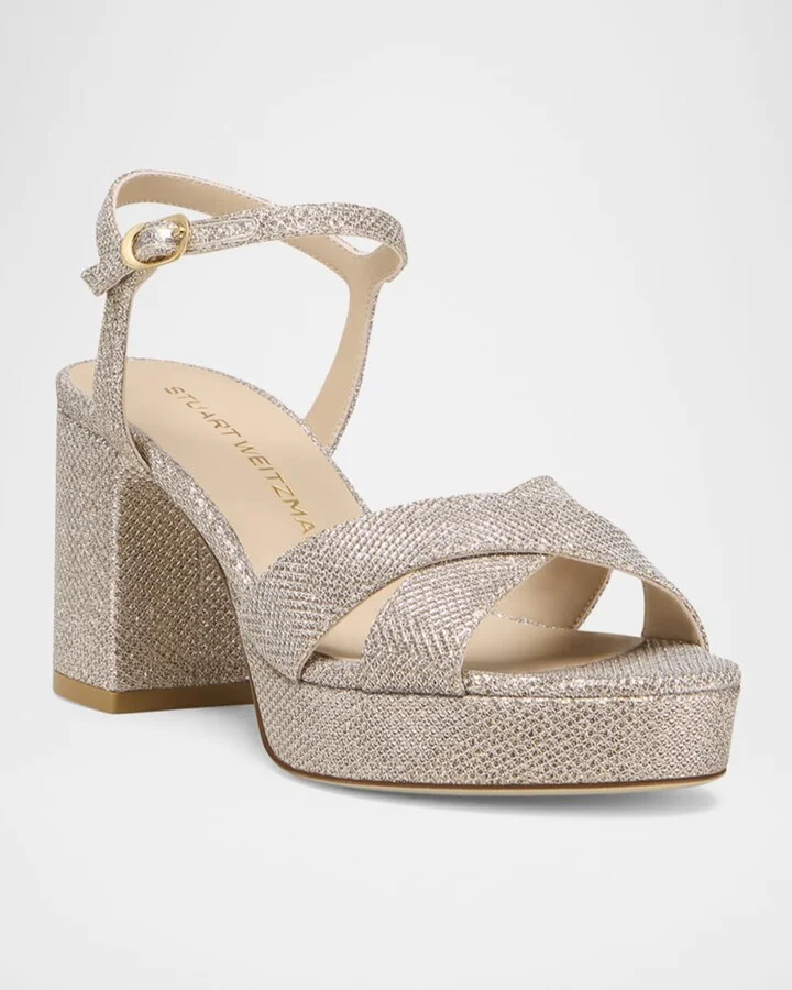 Dayna Metallic Crisscross Platform Sandals - Image 2