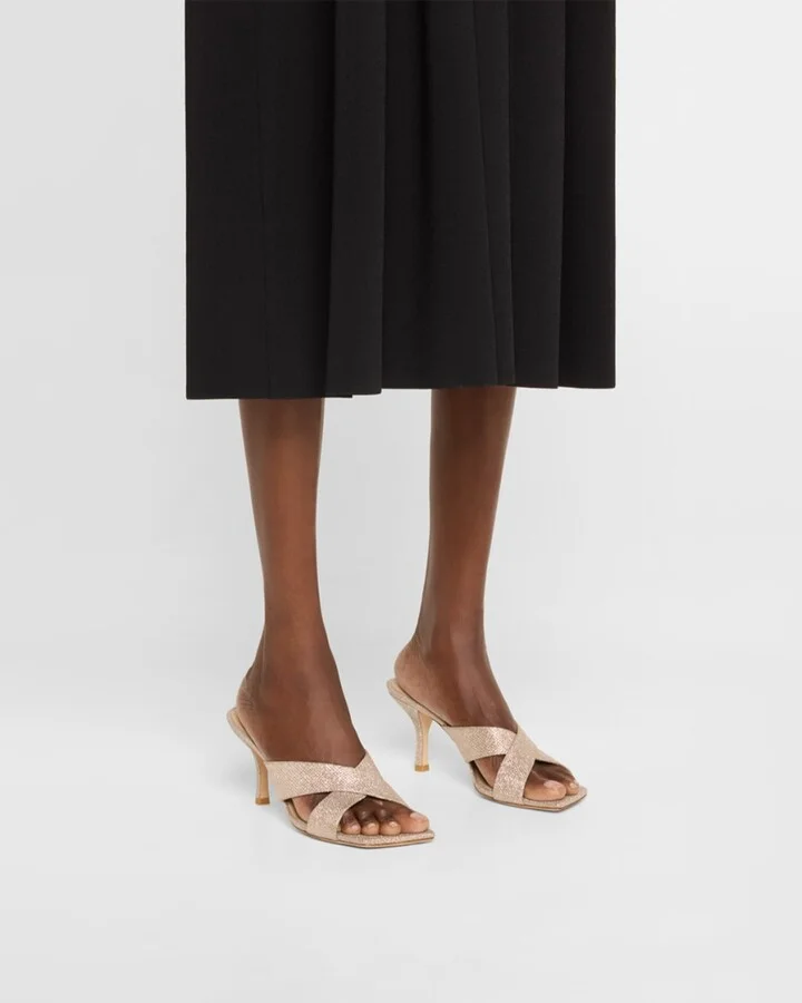 Dayna Metallic Crisscross Slide Sandals - Image 5