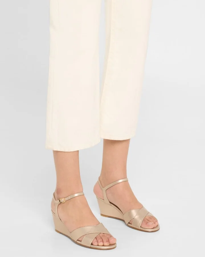Dayna Metallic Crisscross Wedge Sandals - Image 4