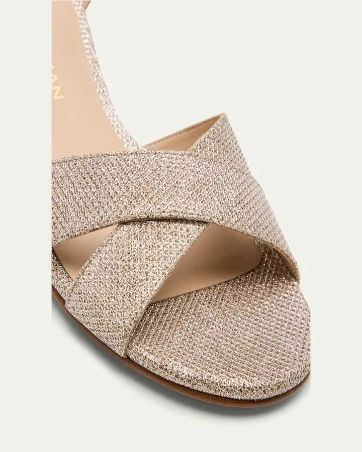 Dayna Metallic Crisscross Wedge Sandals - Image 4