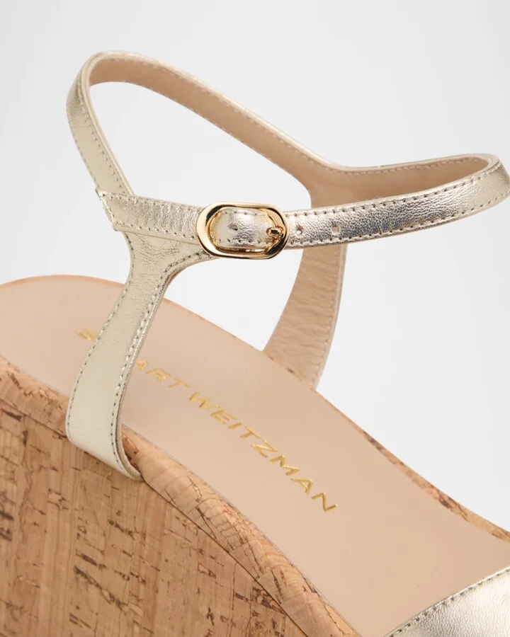 Dayna Metallic Crisscross Wedge Sandals - Image 2