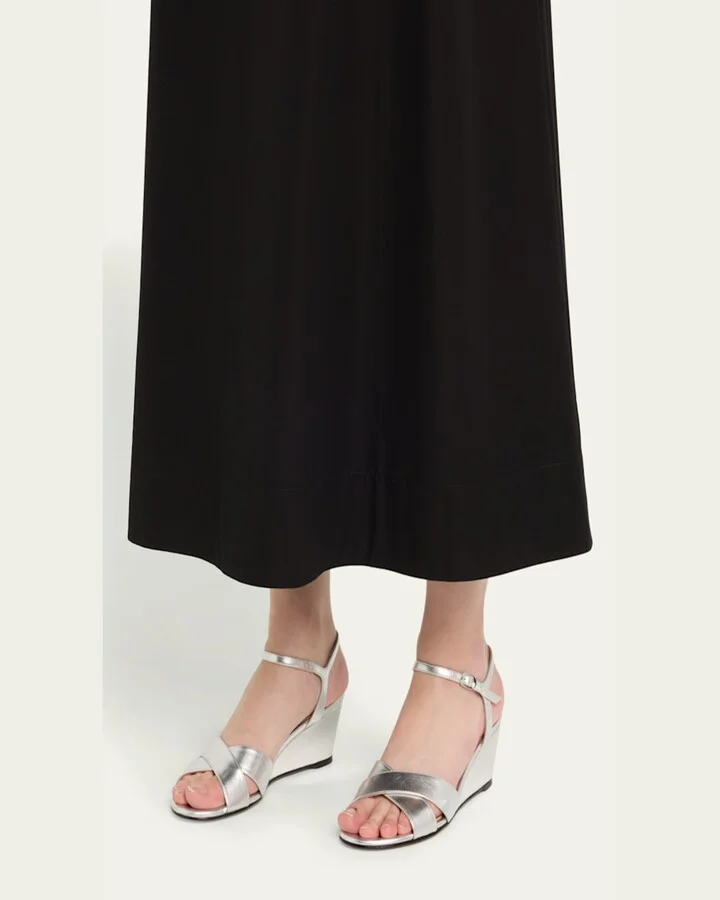 Dayna Metallic Crisscross Wedge Sandals - Image 3