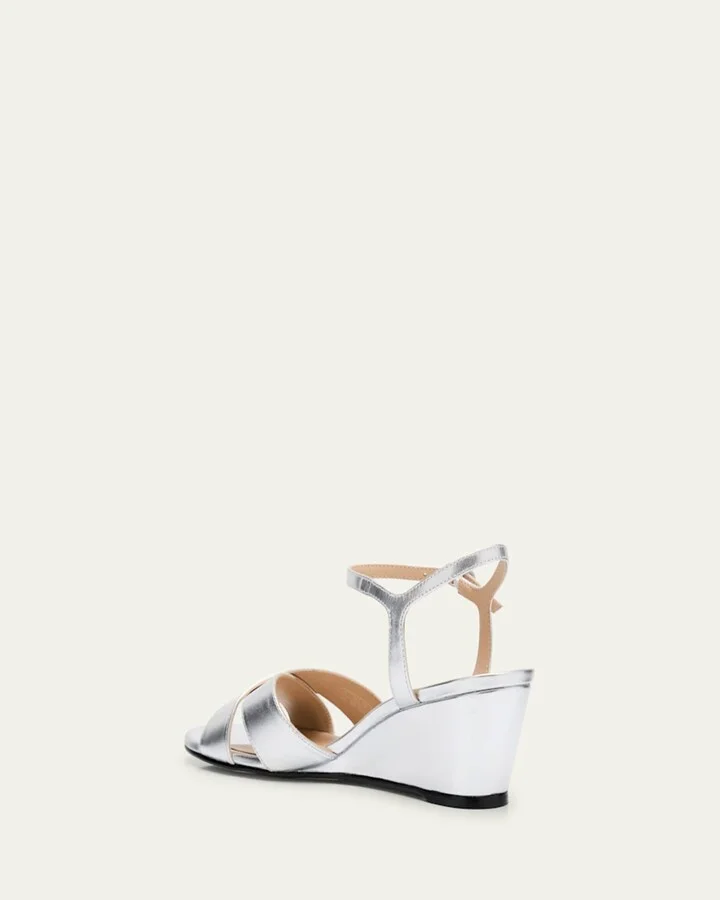 Dayna Metallic Crisscross Wedge Sandals - Image 6