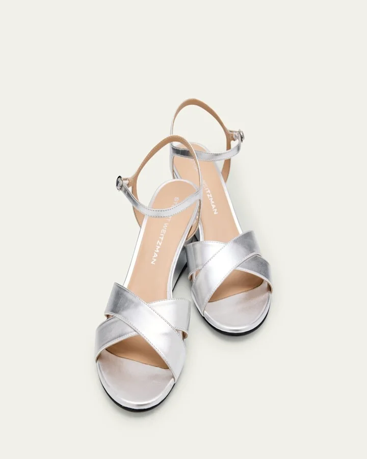 Dayna Metallic Crisscross Wedge Sandals - Image 9