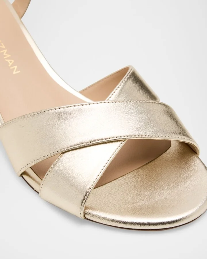 Dayna Metallic Leather Crisscross Sandals - Image 2