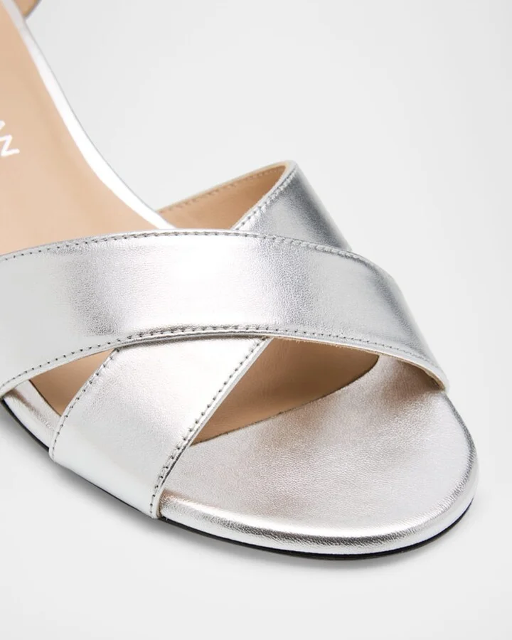 Dayna Metallic Leather Crisscross Sandals - Image 8