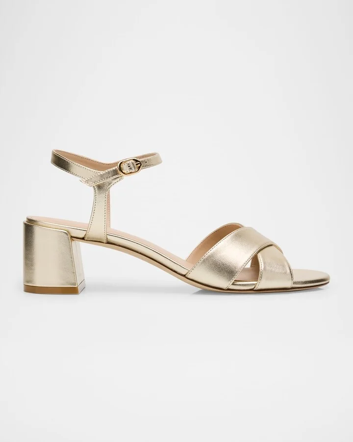 Dayna Metallic Leather Crisscross Sandals