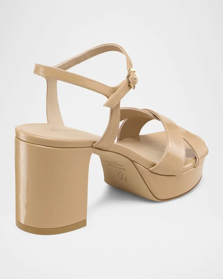Dayna Patent Crisscross Platform Sandals - Image 3
