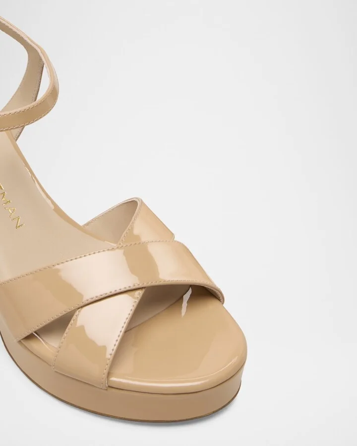 Dayna Patent Crisscross Platform Sandals - Image 4