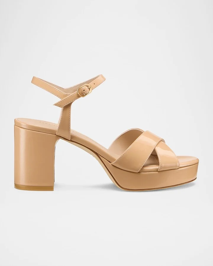 Dayna Patent Crisscross Platform Sandals