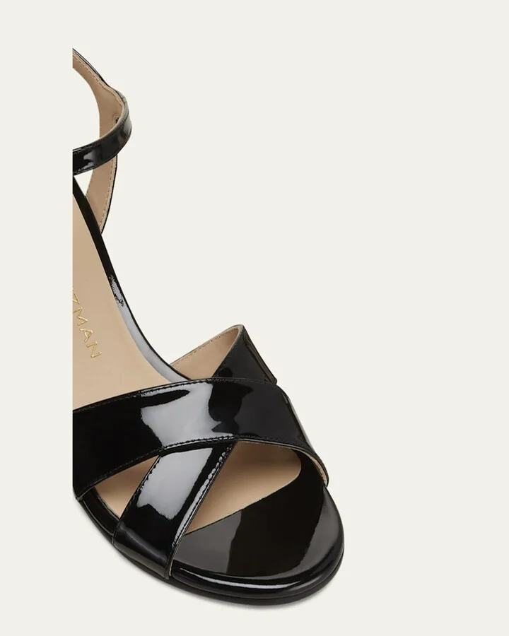 Dayna Patent Crisscross Wedge Sandals - Image 5
