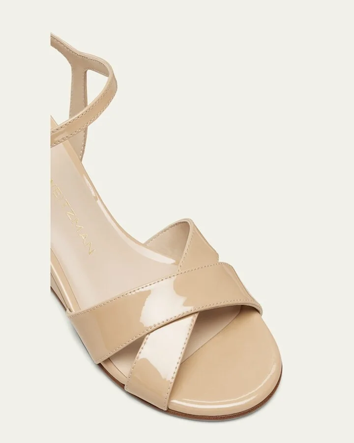 Dayna Patent Crisscross Wedge Sandals - Image 6
