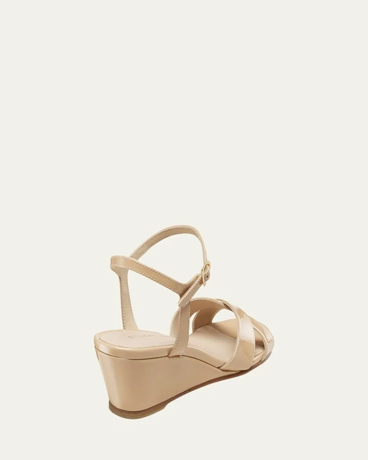 Dayna Patent Crisscross Wedge Sandals - Image 7