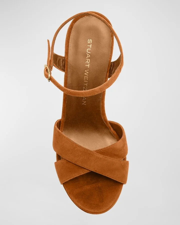 Dayna Suede Crisscross Platform Sandals - Image 2