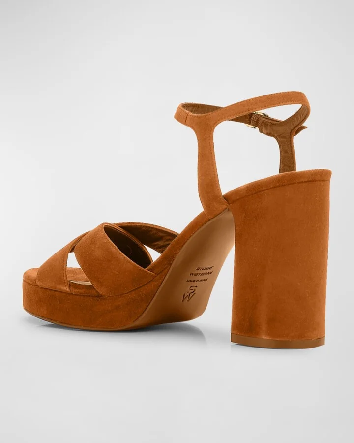 Dayna Suede Crisscross Platform Sandals - Image 3