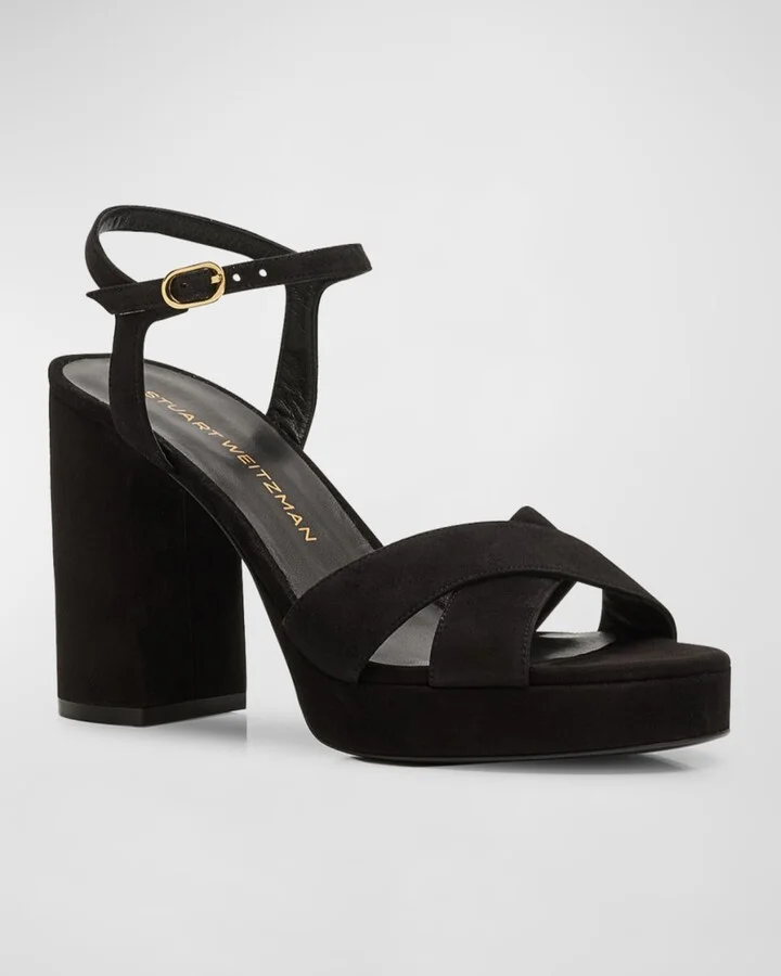 Dayna Suede Crisscross Platform Sandals - Image 7