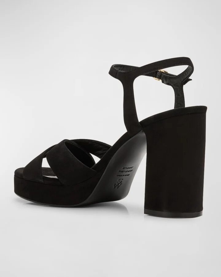 Dayna Suede Crisscross Platform Sandals - Image 8
