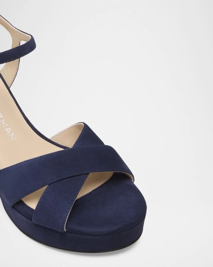 Dayna Suede Crisscross Platform Sandals - Image 2