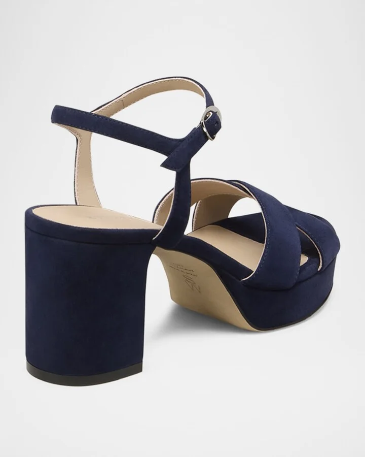 Dayna Suede Crisscross Platform Sandals - Image 3