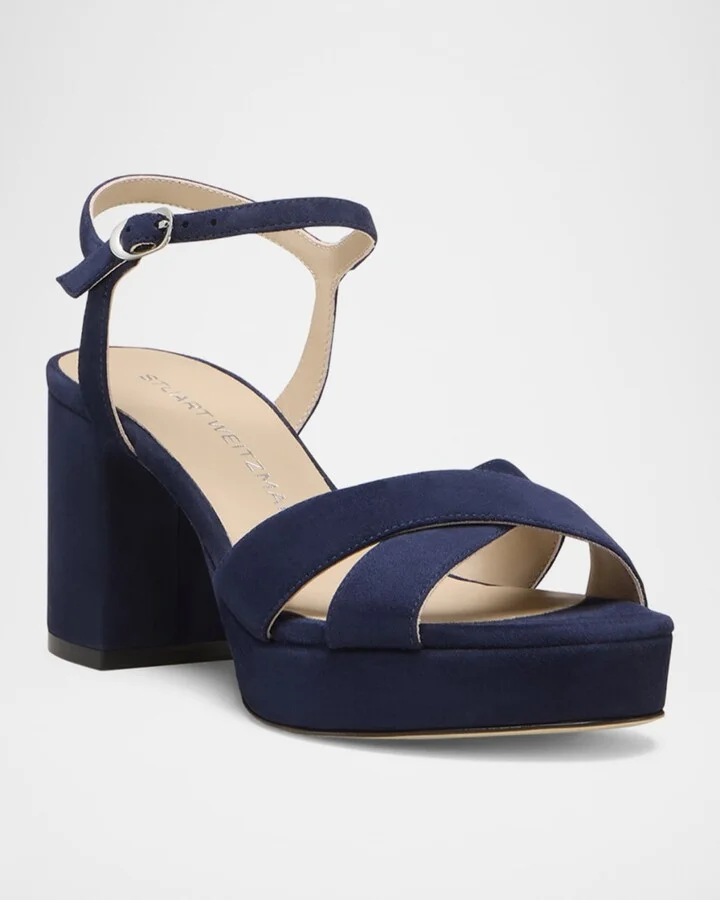 Dayna Suede Crisscross Platform Sandals - Image 4