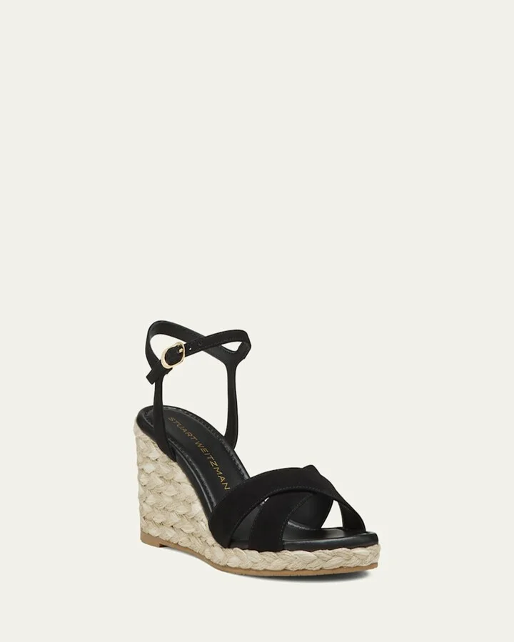 Dayna Suede Crisscross Wedge Espadrilles - Image 2