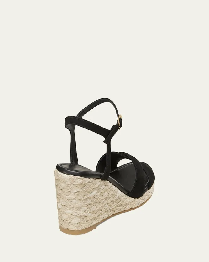 Dayna Suede Crisscross Wedge Espadrilles - Image 4