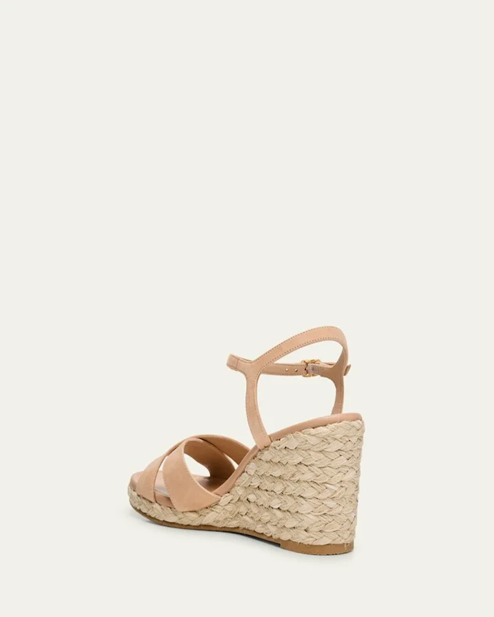 Dayna Suede Crisscross Wedge Espadrilles - Image 9