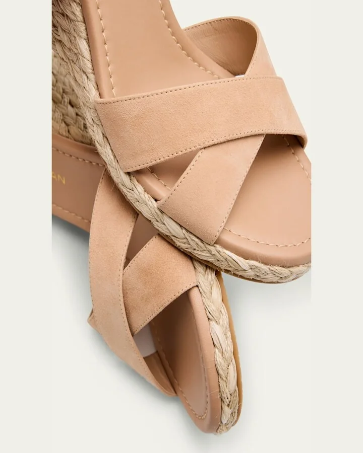 Dayna Suede Crisscross Wedge Espadrilles - Image 11