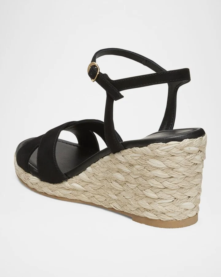 Dayna Suede Crisscross Wedge Espadrilles - Image 2