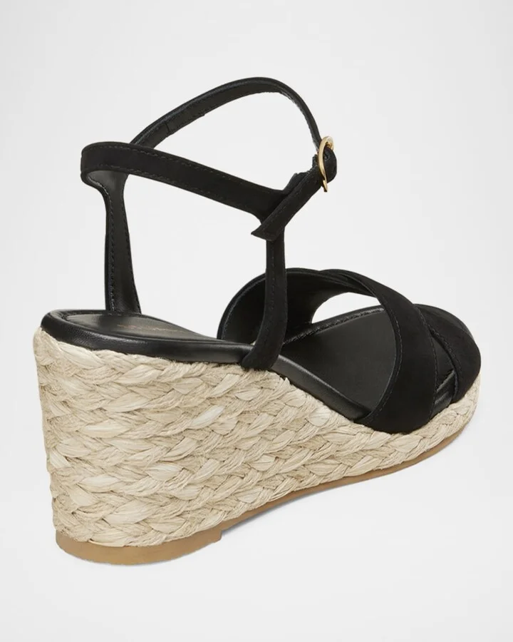 Dayna Suede Crisscross Wedge Espadrilles - Image 3